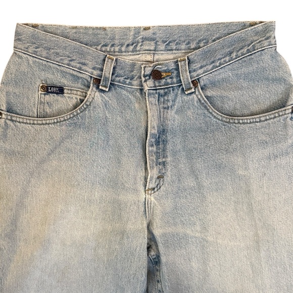 VTG 80s/90s Lee Straight Leg Jeans High Rise Faded Distressed Light Blue 32x31 - Picture 3 of 14